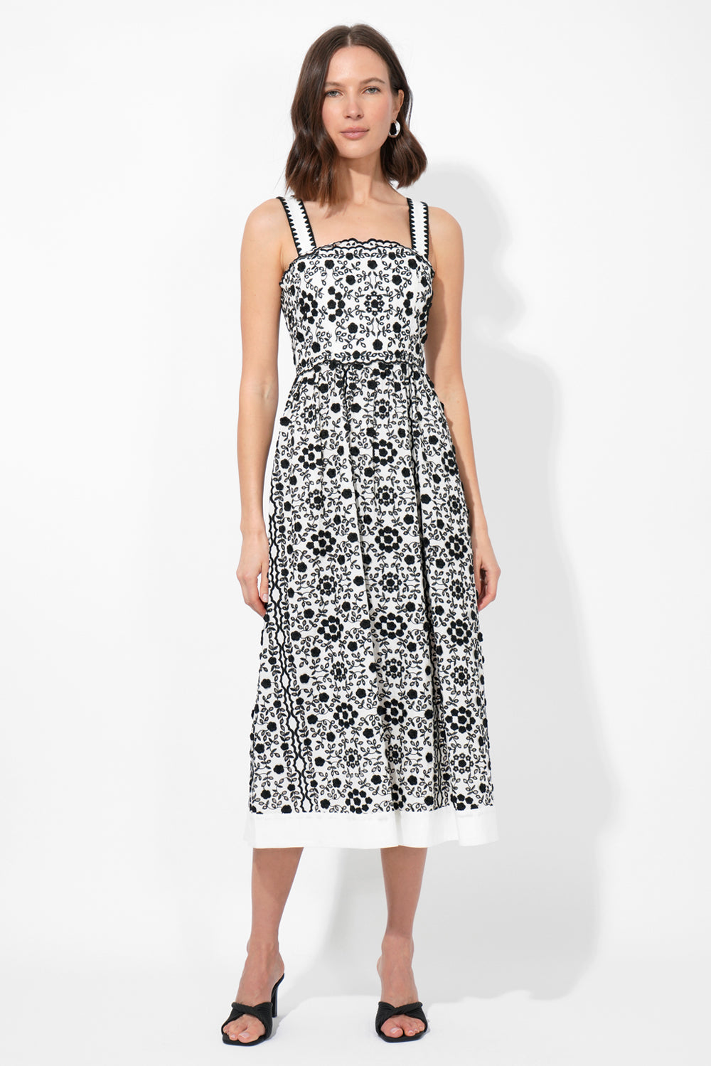 Cyrus Floral Embroidered Midi Dress