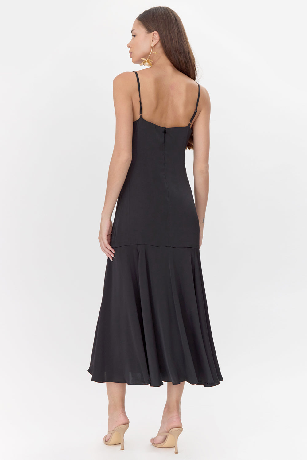 Rhegan V-Neck Slip Dress W/ Flared Hem