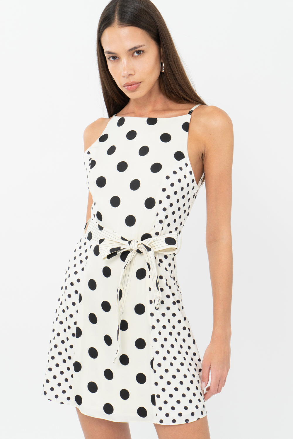 Lelou Polka Dot Tie Dress