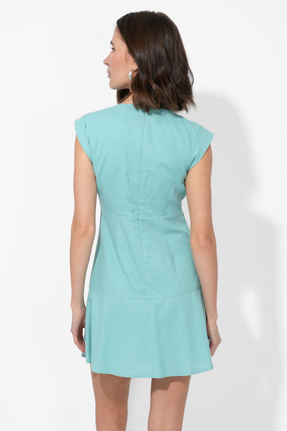 Vesper Linen Front Twist Mini Dress