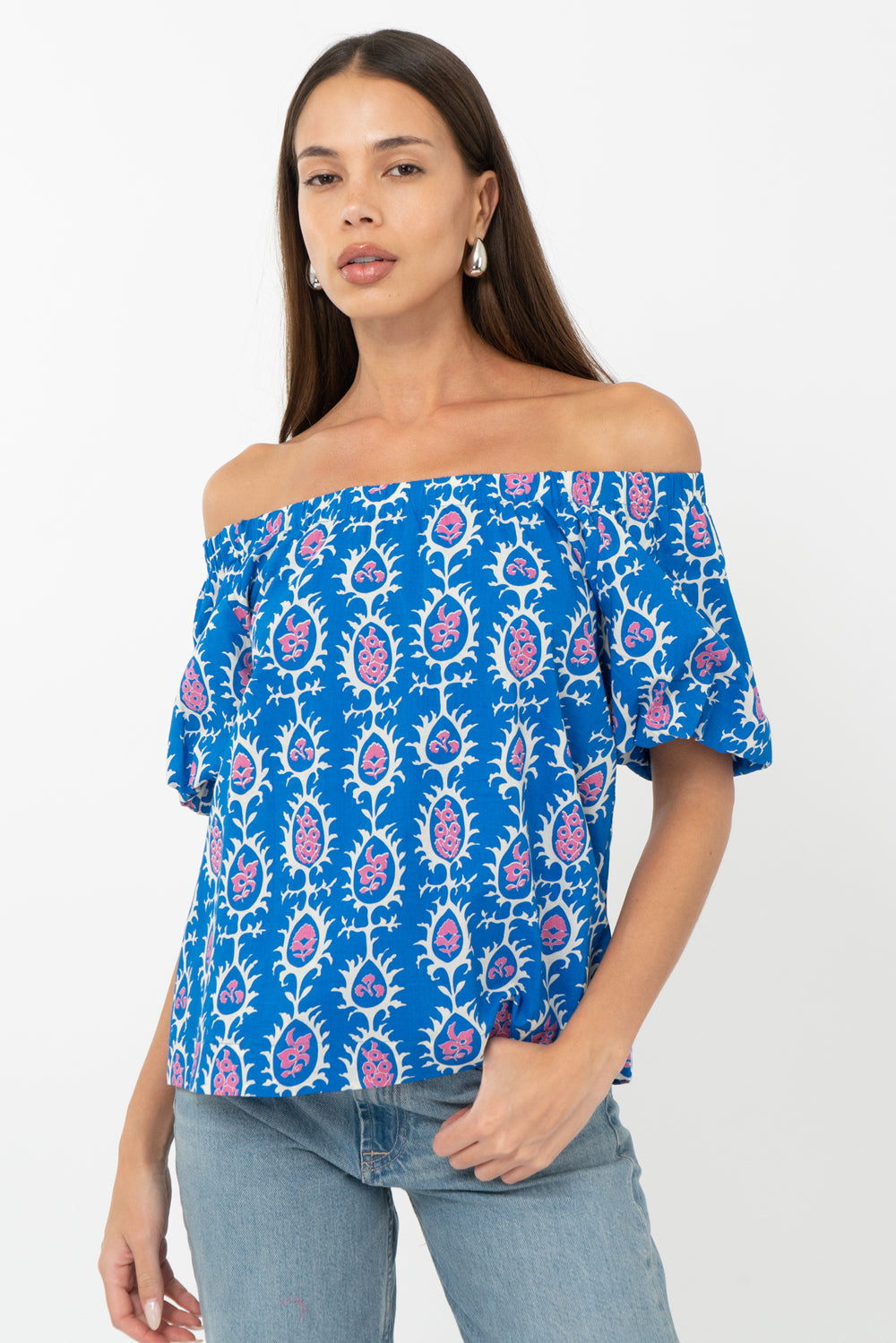 Ren Printed Flutter Sleeve Top