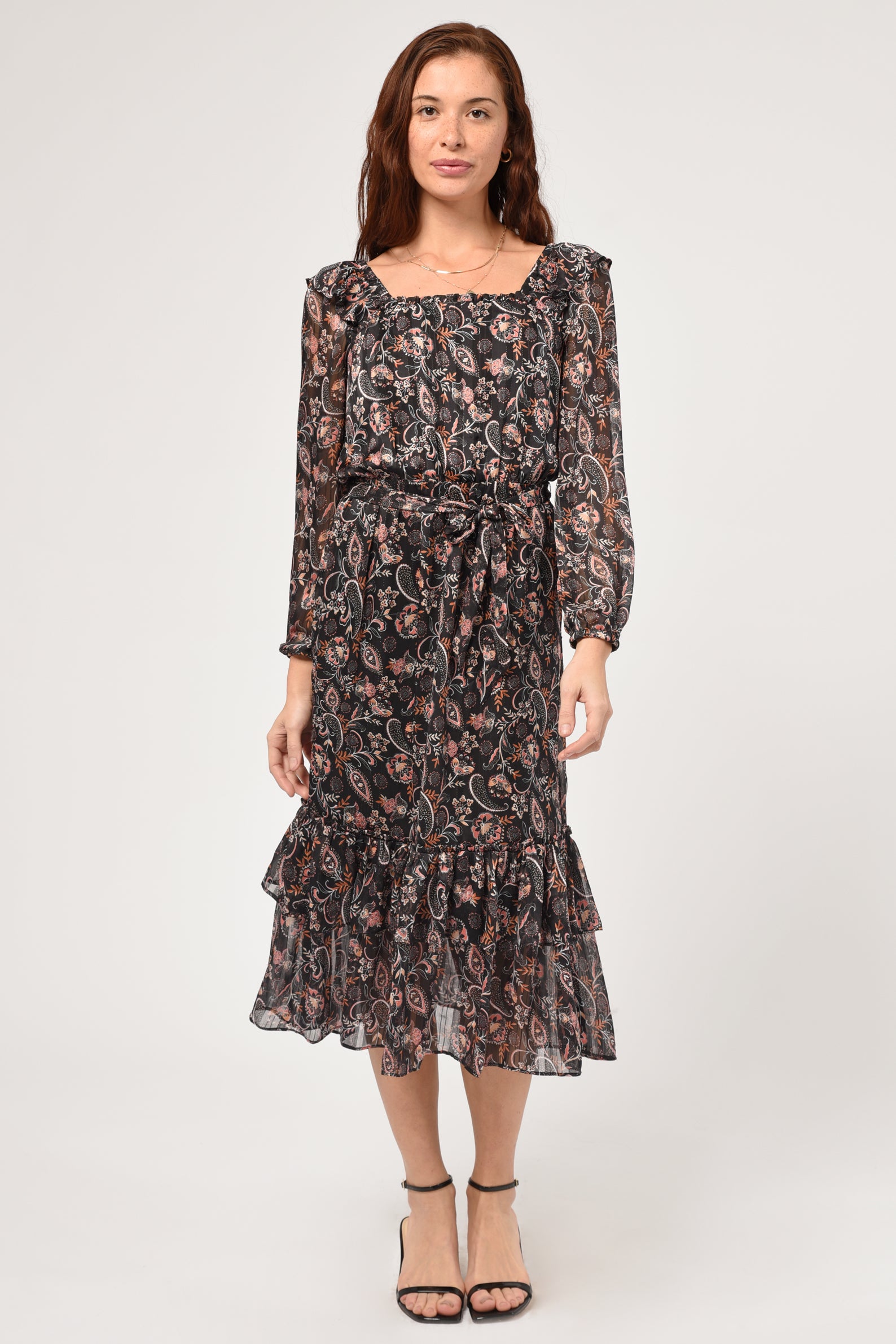 Liana Ruffled Midi Dress