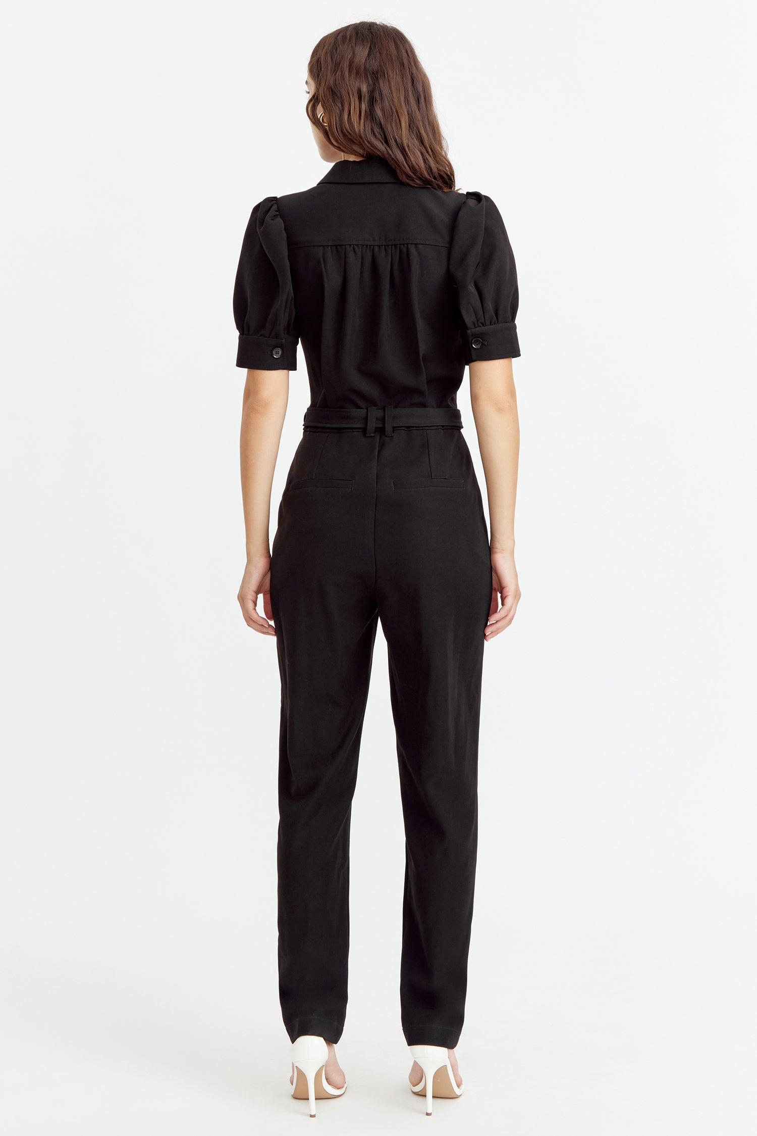 Charlotte Puff Sleeve Crepe Jumpsuit