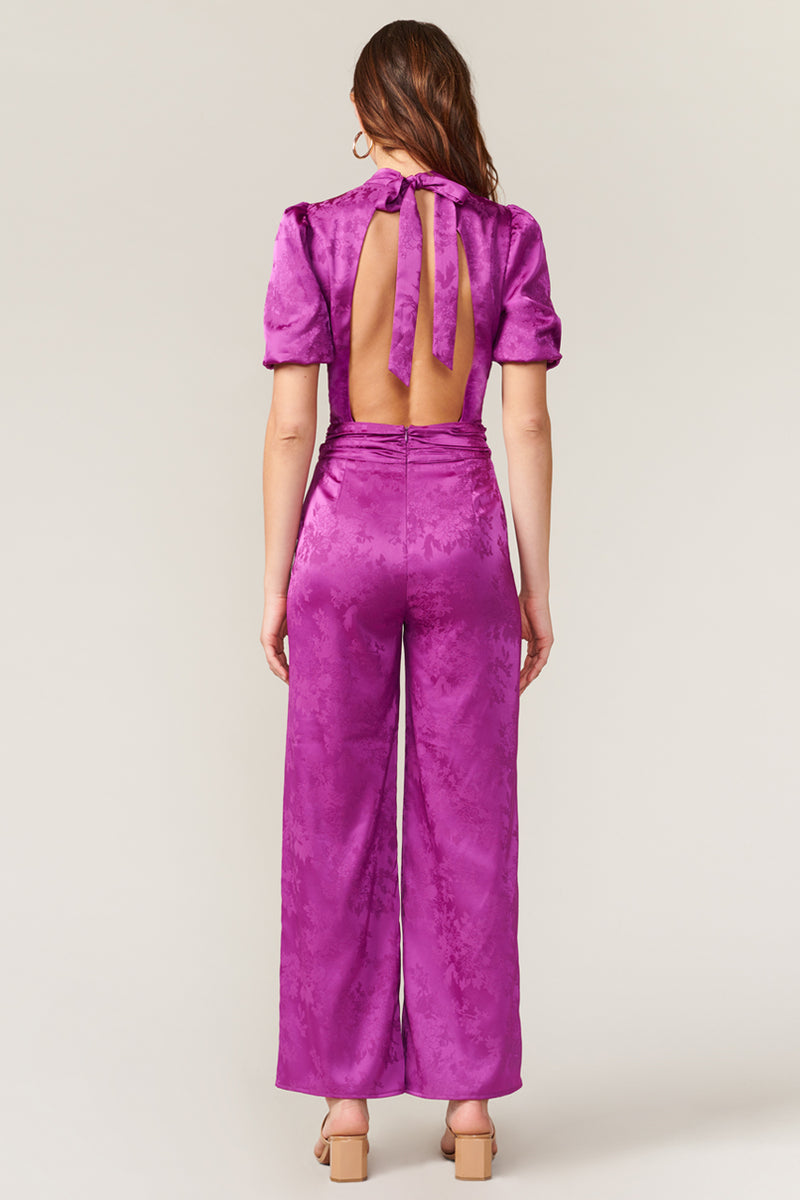 Theo Jacquard Open Back Jumpsuit - FINAL SALE