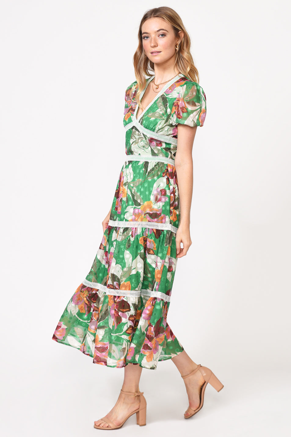 Lian Jacquard Printed Midi Dress