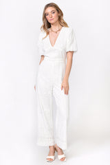 Regina Embroidered Eyelet Jumpsuit - FINAL SALE