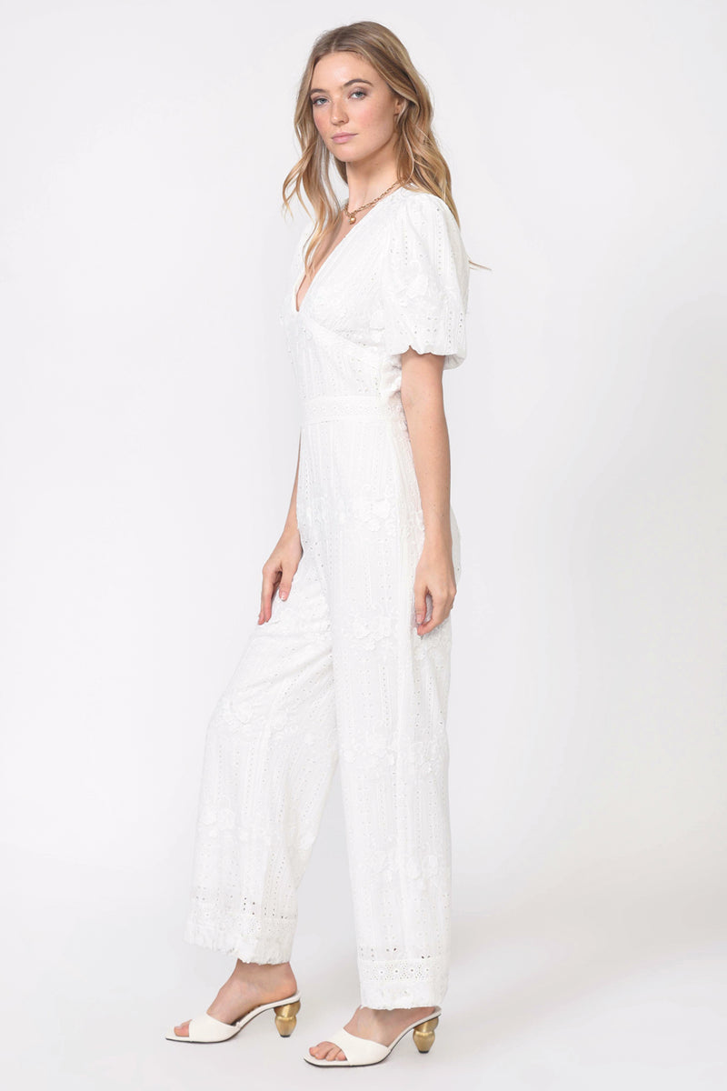 Regina Embroidered Eyelet Jumpsuit - FINAL SALE