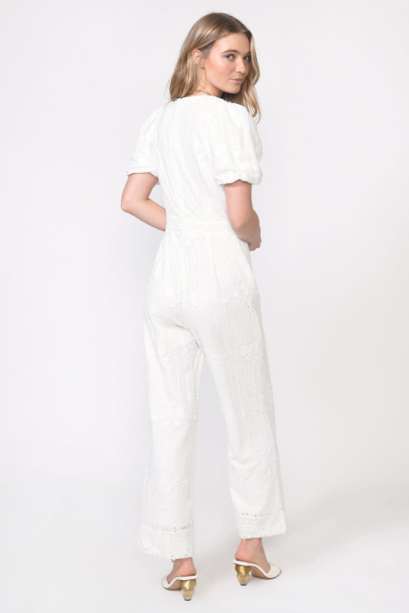 Regina Embroidered Eyelet Jumpsuit - FINAL SALE