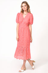 Farrah Embroidered Eyelet Midi Dress - FINAL SALE