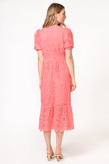 Farrah Embroidered Eyelet Midi Dress - FINAL SALE