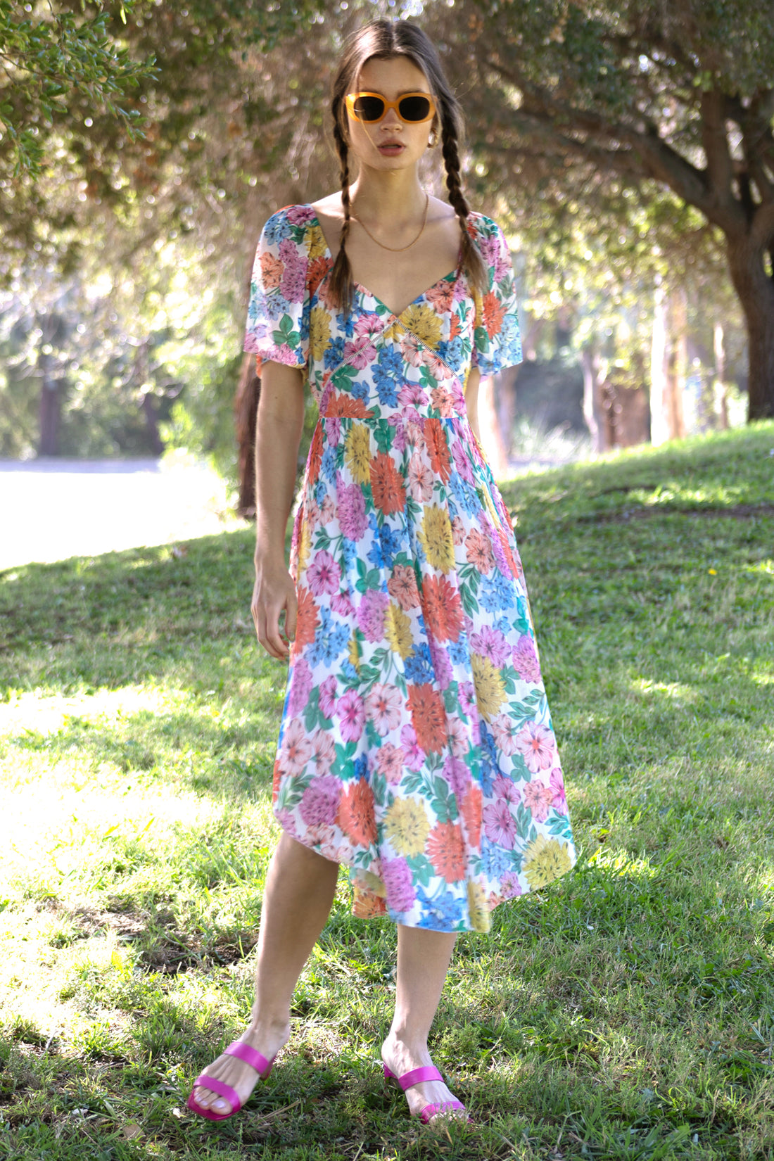 Rhina Floral Chiffon Maxi Dress