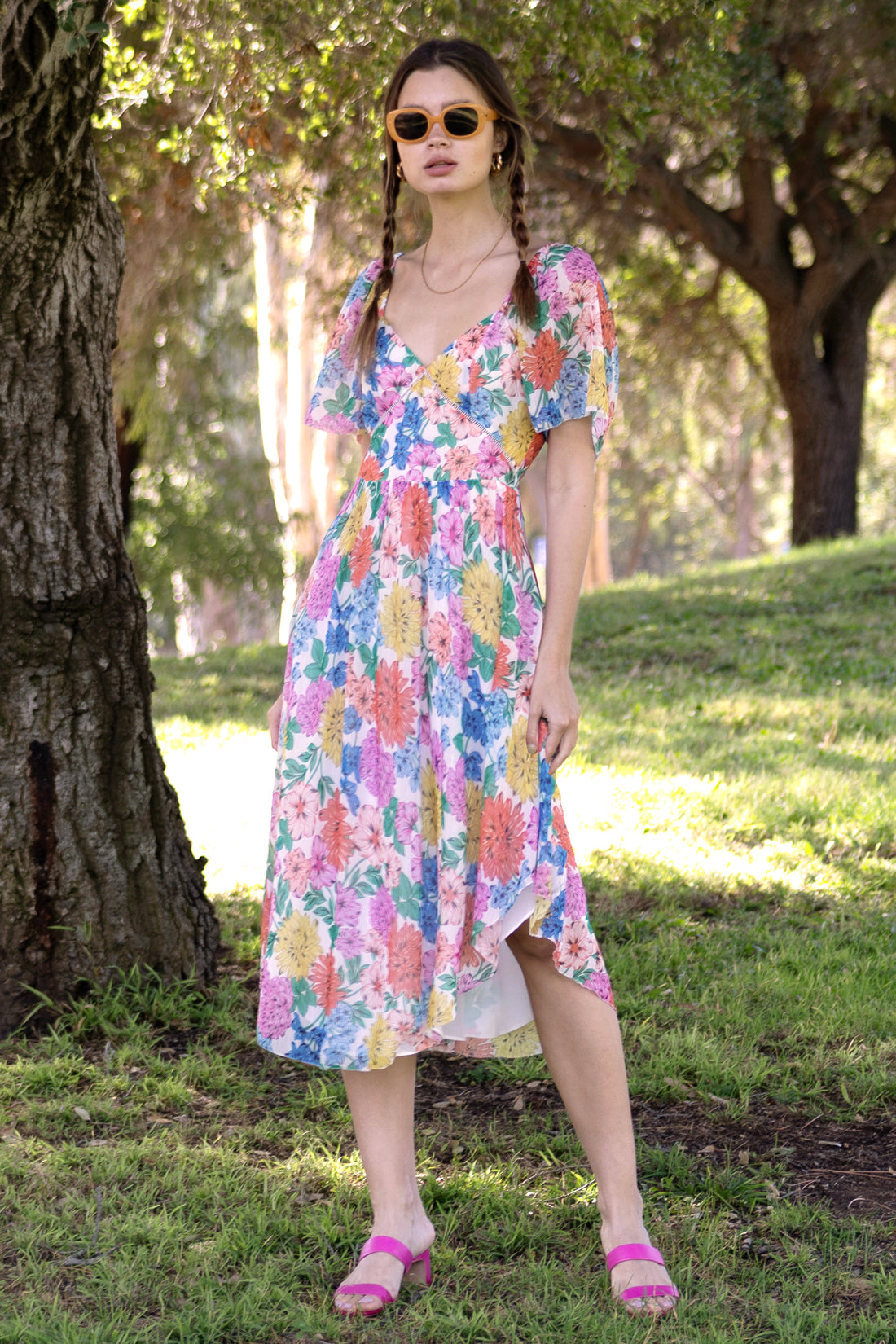 Rhina Floral Chiffon Maxi Dress