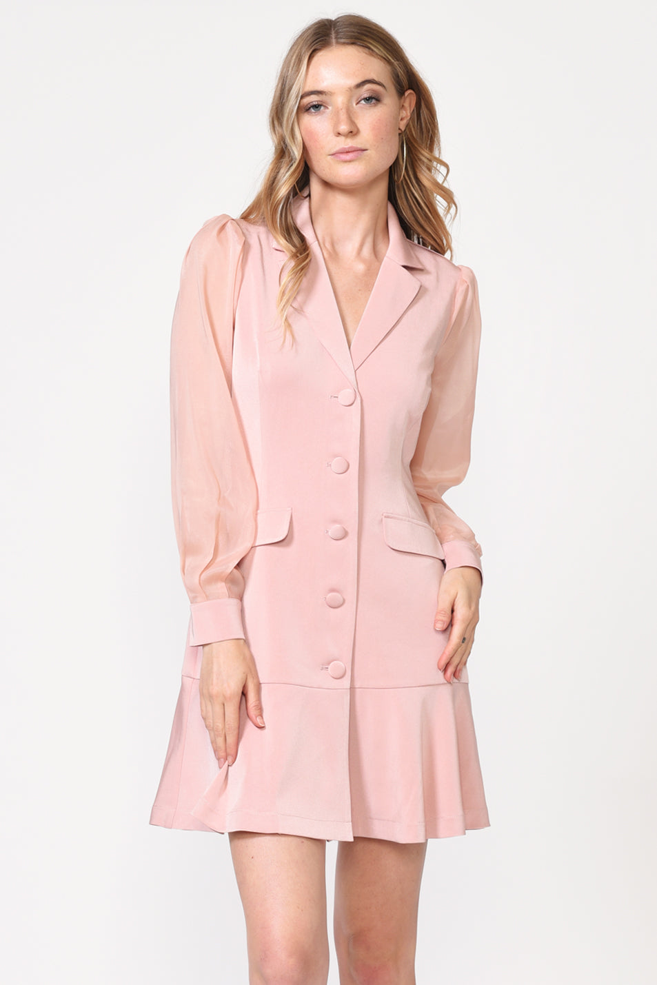 Candice Organza Sleeve Blazer Dress