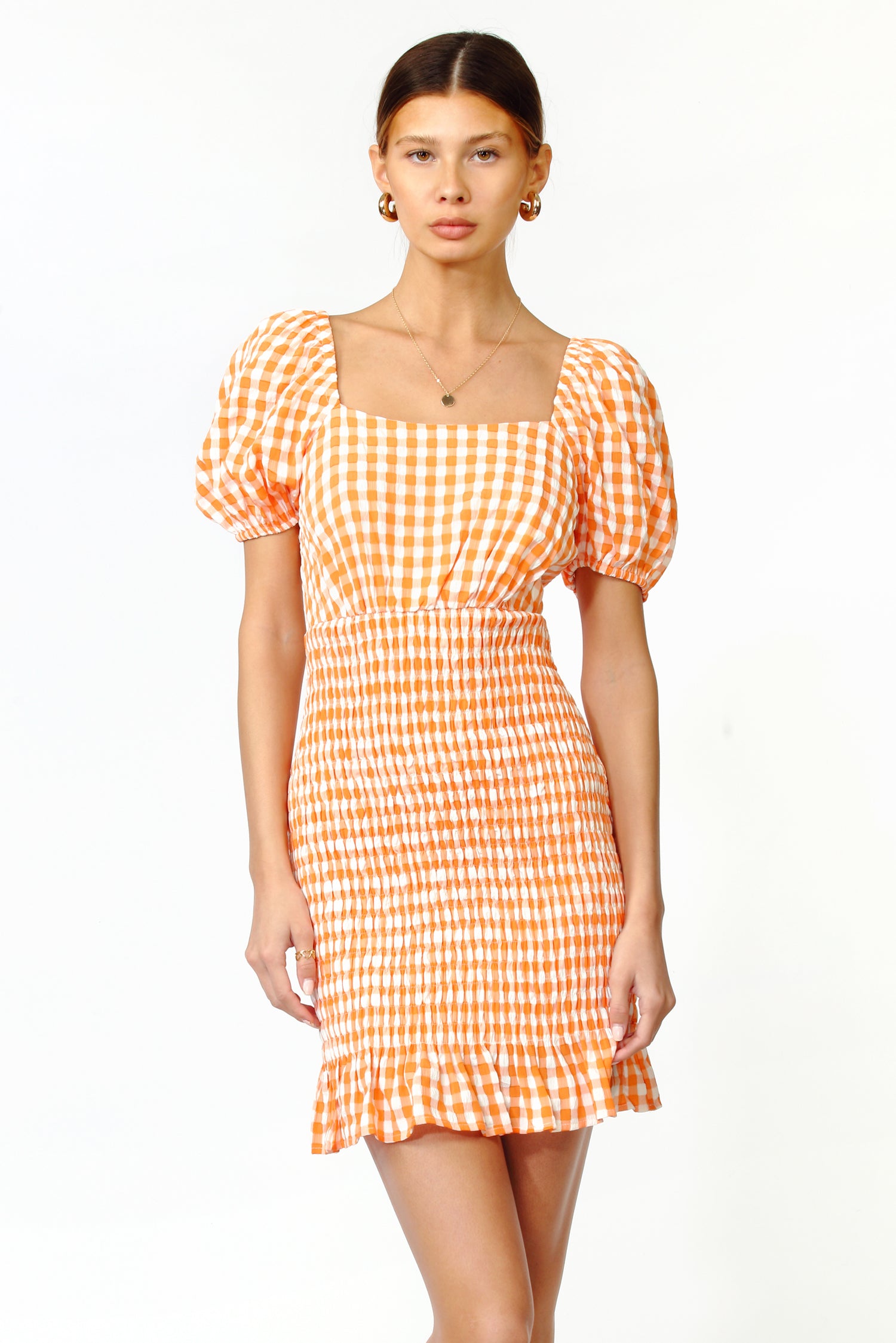 Windam Gingham Smocked Dress