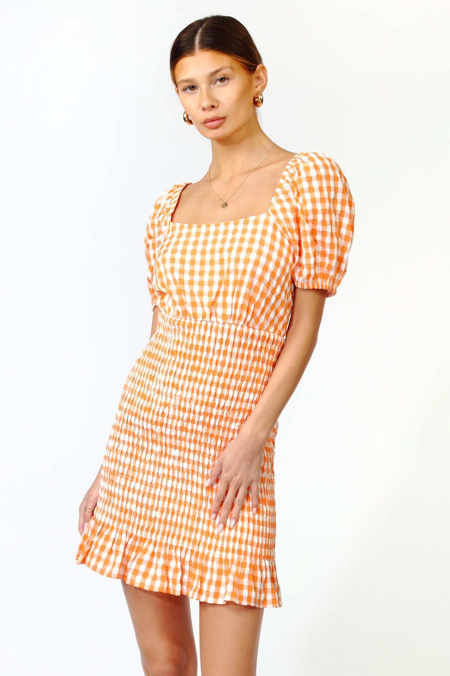 Windam Gingham Smocked Dress