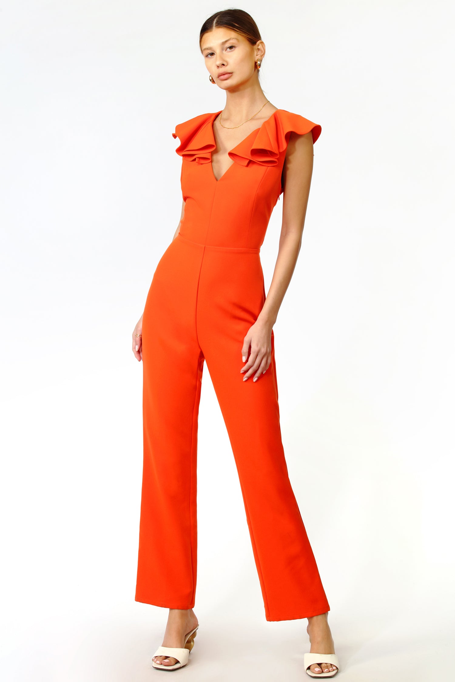 Kassi Ruffled Crepe Jumpsuit