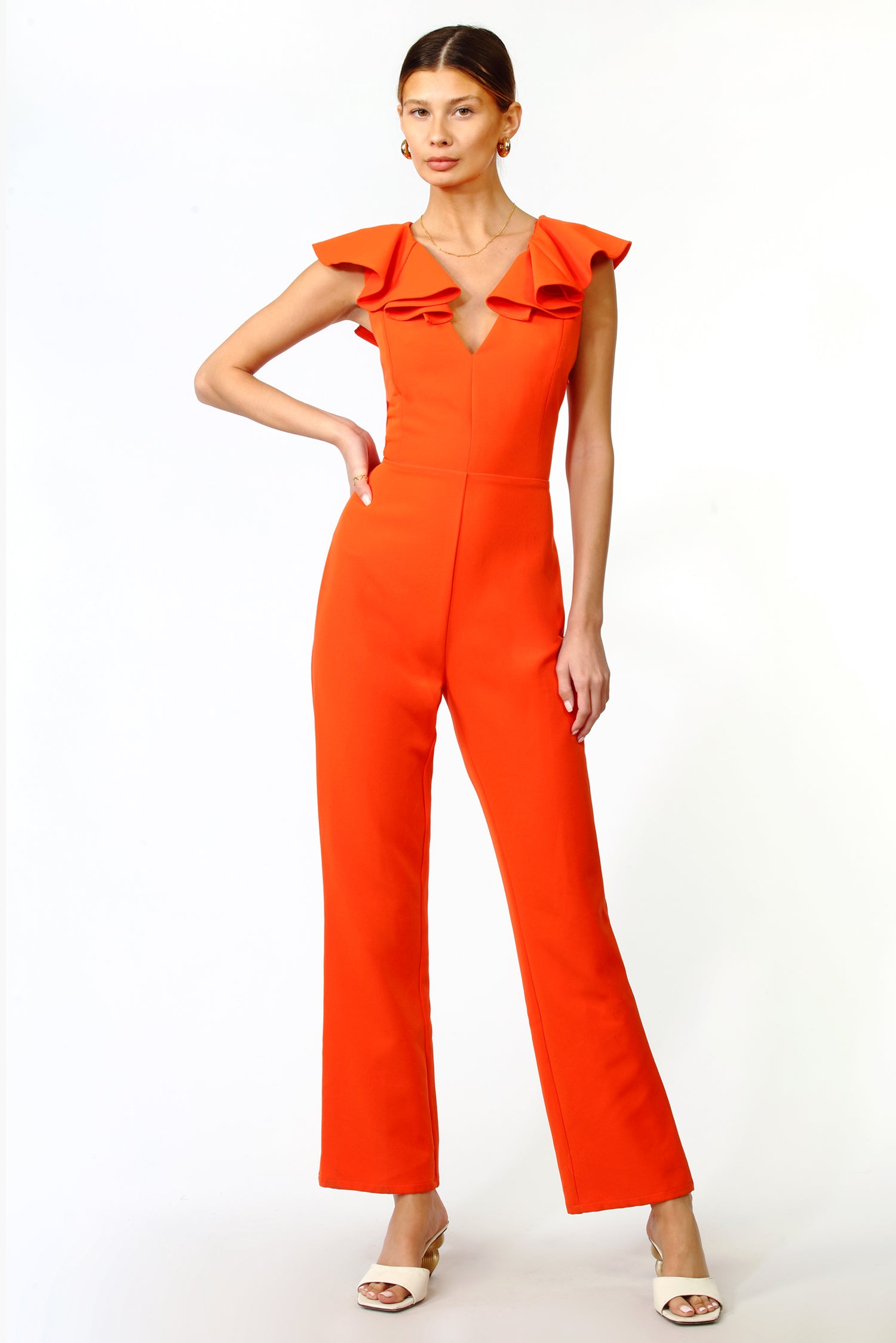 Kassi Ruffled Crepe Jumpsuit