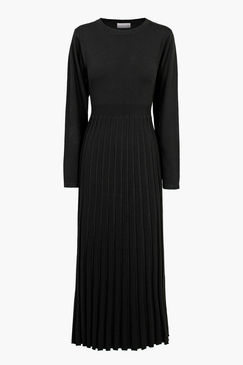 Joanne Pleated Sweater Midi Dress