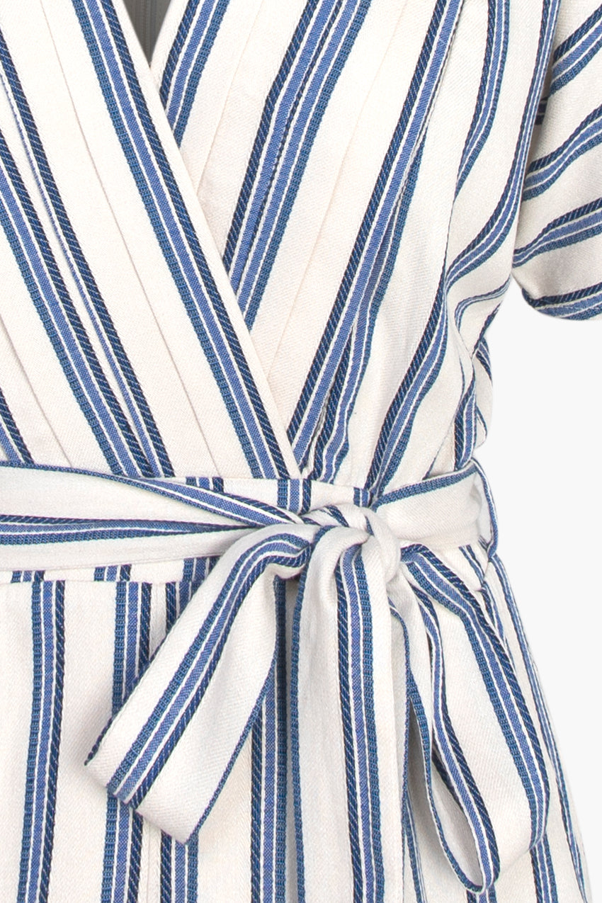 Lucila Stripe Rayon & Cotton Romper - FINAL SALE